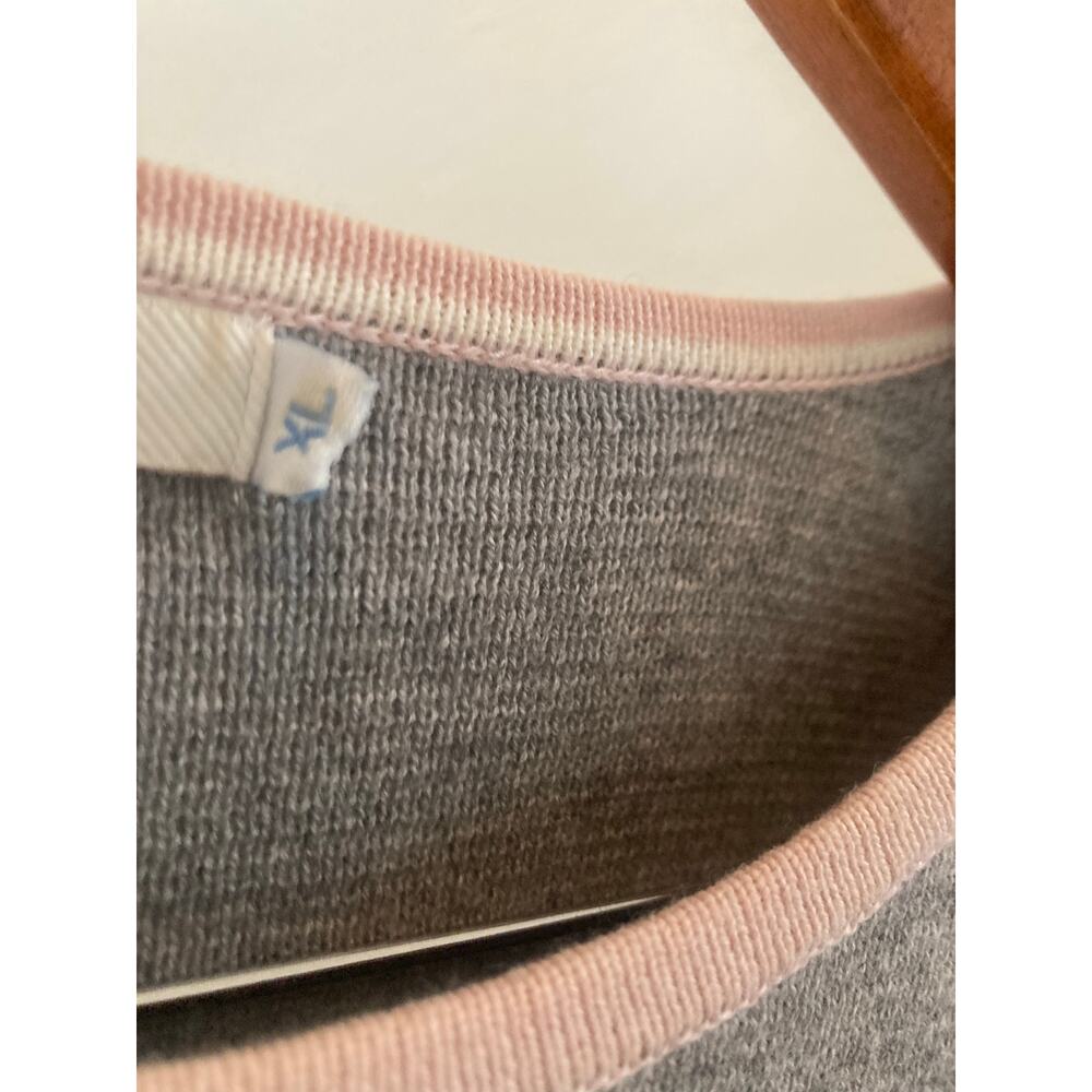 Boden Cotton and Wool Blend Gray and Pink Sweater XL - Picture 5 of 9